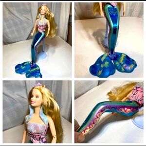 MATTEL Vintage 2000 Y2K Pink Barbie Blonde MAGICAL MERMAID Light up Tail Doll